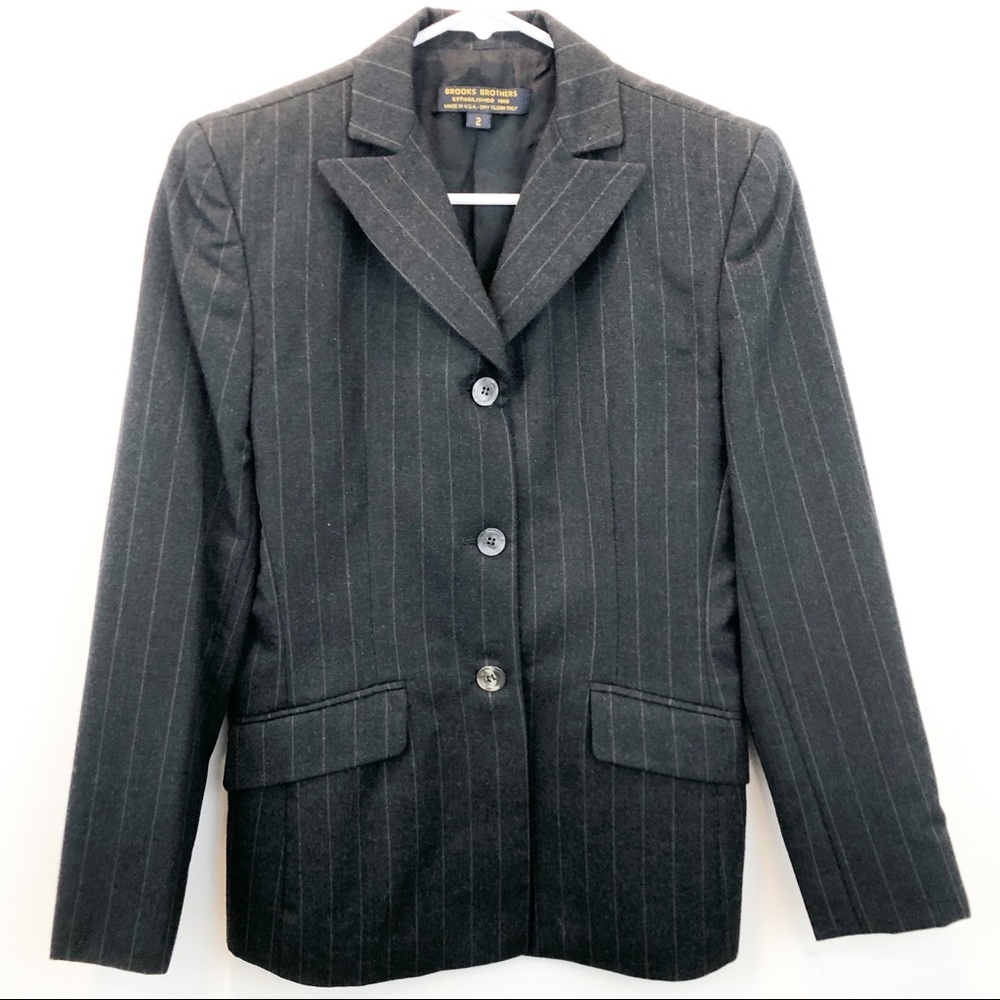 Brooks Brothers Wool Pinstriped Blazer Size 2